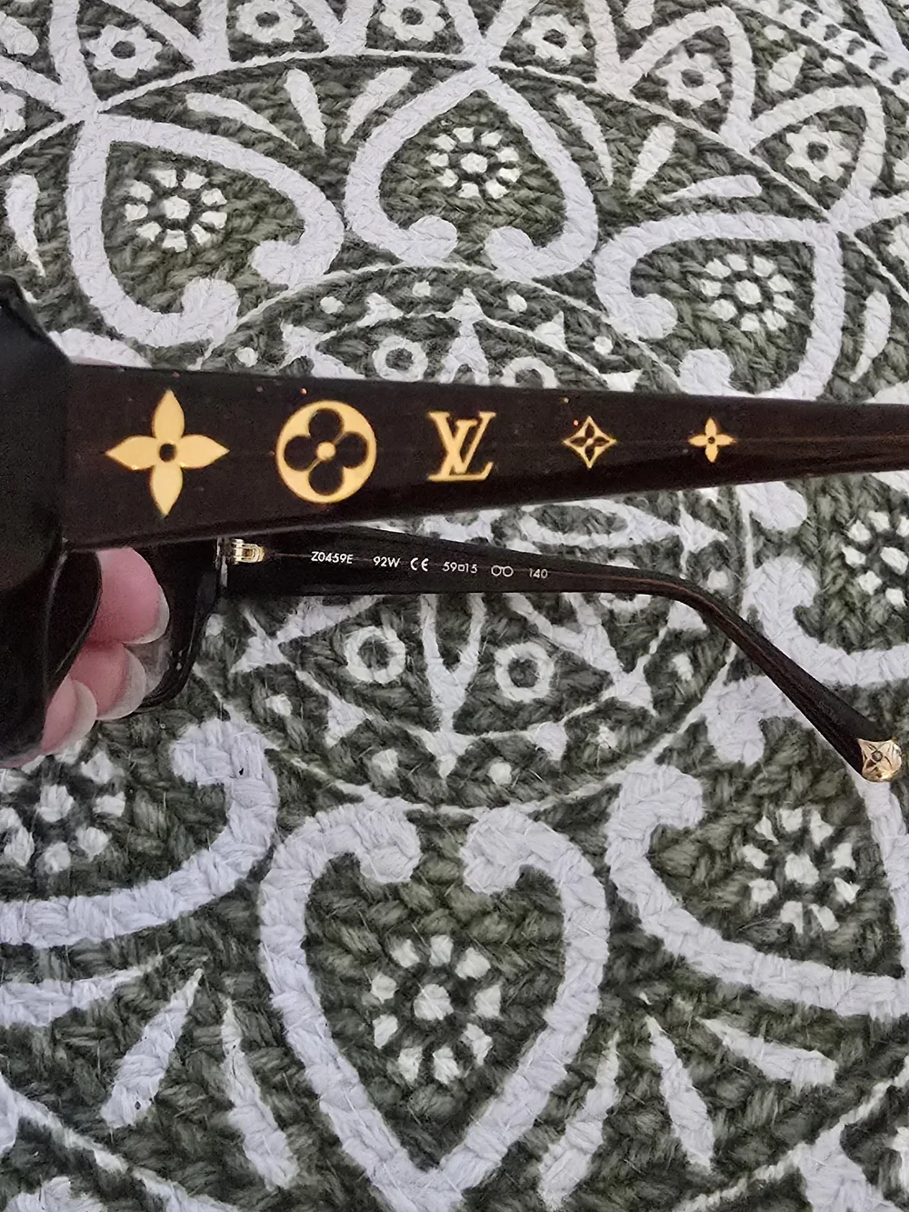 Louis Vuitton Vintage Wide Sunglasses With Glitter Detail